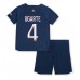 Paris Saint-Germain Manuel Ugarte #4 Babykleding Thuisshirt Kinderen 2023-24 Korte Mouwen (+ korte broeken)